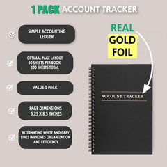 1 Pack Expense Tracker Ledger Book- Finance Book for Home Budget Tracking, Busin