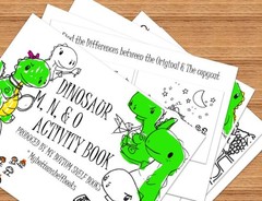 DIGITAL&rsquo;26 Merrick M N O Child Dinosaur ACTIVITY color BOOK *PRINT REQ&rsquo;D* 18pgs