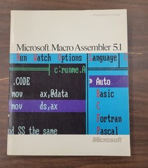 Microsoft Macro Assembler 5.1 Programmer&rsquo;s Guide 1987 Paperback Part No. 01506