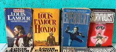 Action Lot of 12 Books Survivalist Louis Lamour Thriller Mystery Western 80&rsquo;s