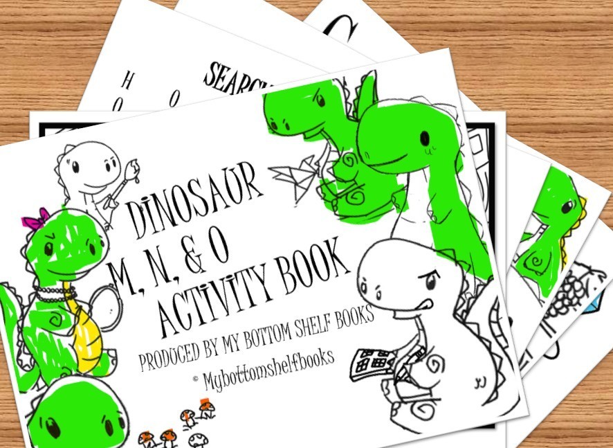 DIGITAL&rsquo;26 Merrick M N O Child Dinosaur ACTIVITY color BOOK *PRINT REQ&rsquo;D* 18pgs