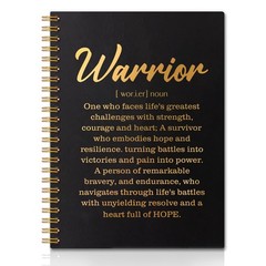 QYUVK Warrior Definition Gold Foil Hardcover 160 Pages 5.9×8 inches, Black