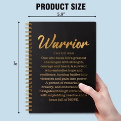 QYUVK Warrior Definition Gold Foil Hardcover 160 Pages 5.9×8 inches, Black