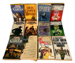 Action Lot of 12 Books Survivalist Louis Lamour Thriller Mystery Western 80&rsquo;s