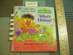 CTW Sesame Street * Who&rsquo;s Hiding ? Golden Touch Feel Tom Cooke POP UP * vintage
