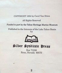 MEEKS BAY MEMORIES by Carol Van Etten 1994, Lake Tahoe history, PB 9×12&Prime; 272 pgs