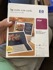 HP Matte Note Cards Paper, Q5505A, Inkjet, 60 sheets, 6&Prime; x 8&Prime;, New