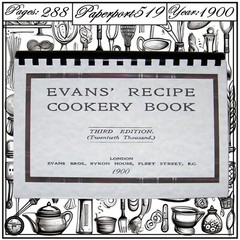 1900 Evans&rsquo; recipe cookery book Vintage Cook Book 288 Pages