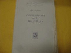 Die Weisheitsschrift aus der Kairoer Geniza by Hans Peter Rüger Paul Siebeck