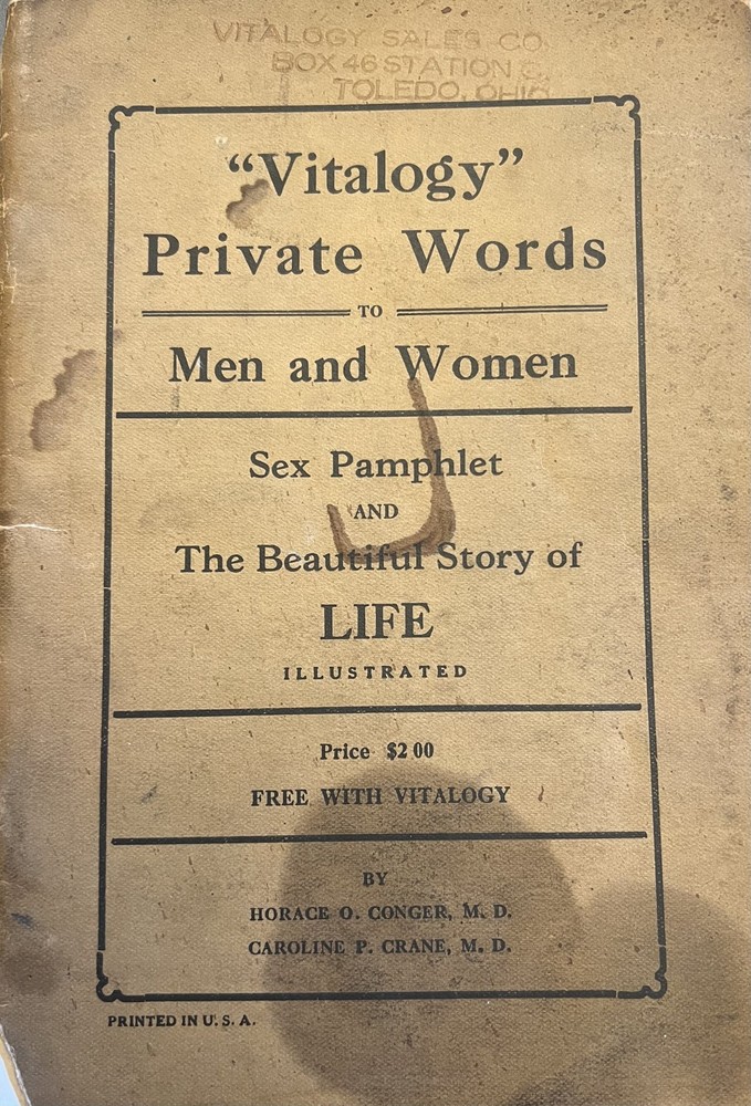 Vintage « Vitalogy » Private Words to Men and Women Sex Pamphlet Illustrated