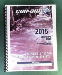 2015 Can-Am Outlander L 450 Owner&rsquo;s Manual: 180 pages & protective Covers!