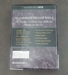 Premium Bonded Leather NIV Compact Thinline Bible Black – Red Letter – Ribbon