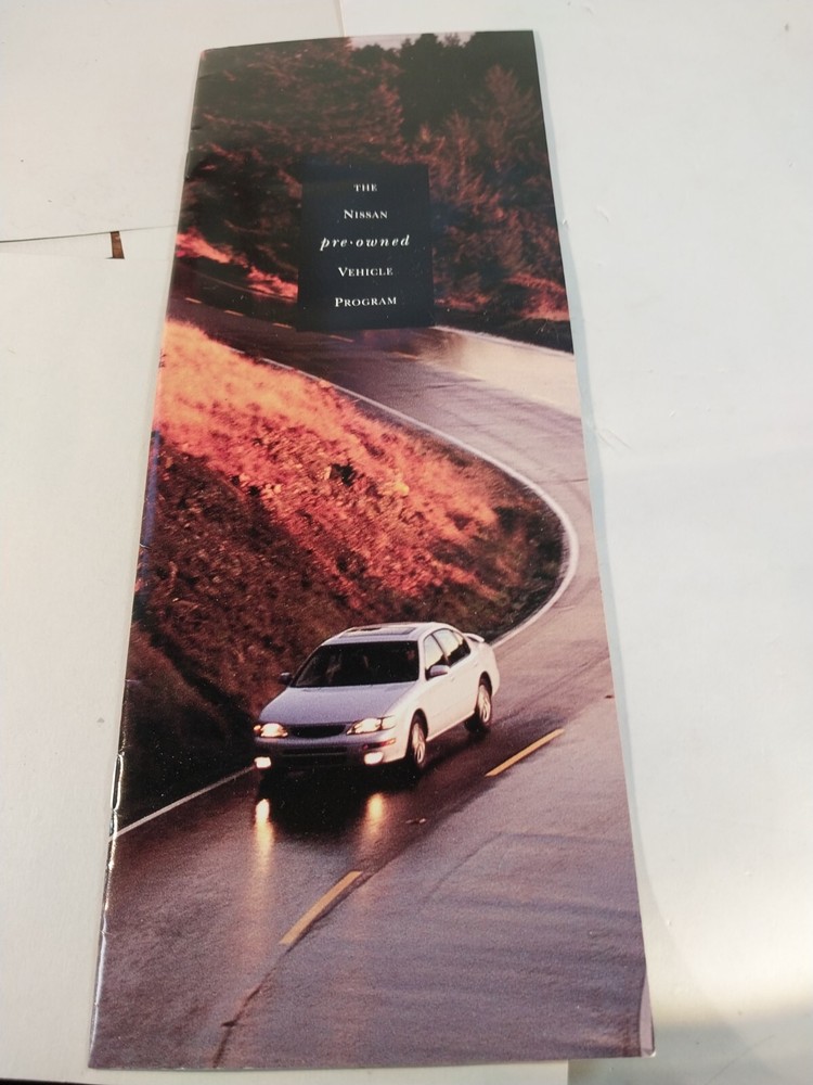 Nissan 1995 Pre-Owned Vehicle Program brochure. 12.25&Prime; x 4.75&Prime;. 20 pp. Nice.