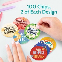 100 Appreciation Tokens Employee Teacher Nurse Gift Chips (1 pack,Appreciation)