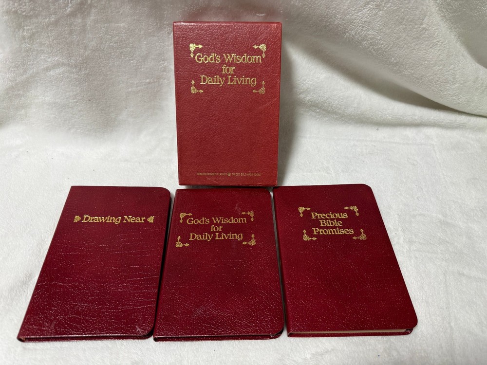 GOD&rsquo;S WISDOM FOR DAILY LIVING 3 BOOK BOX SET BONDED LEATHER GILDED GOLD EDGES