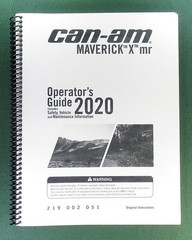 2020 Can-Am Maverick X mr Turbo Owner&rsquo;s Manual: 180 Pages & Clear Covers