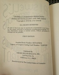 Criswell&rsquo;s Forbidden Predictions Nostradamus Tarot 1972 First Edition DJ