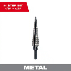 Milwaukee Step Drill Bit #1 1/8 in to 1/2 in 13-Step Black Oxide