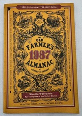 1987 Old Farmer&rsquo;s Almanac 195th Anniversary Edition Weather Forecasts