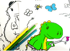 DIGITAL&rsquo;26 Merrick M N O Child Dinosaur ACTIVITY color BOOK *PRINT REQ&rsquo;D* 18pgs