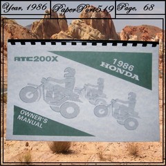 1986 Honda ATC200X Owner&rsquo;s Manual 68 Pages
