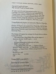 The Name of War: King Philip&rsquo;s War/Origins of American Identity Jill Lepore 1999