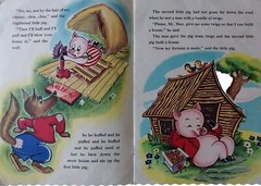 The Three Little Pigs Soft Cover 13×9.5&Prime; 1951 Printed In USA Whitman Publishing