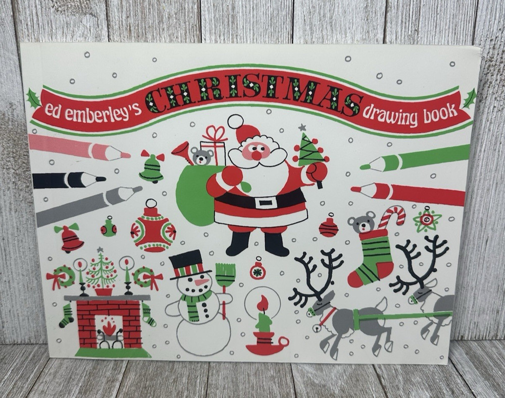 RARE Ed Emberley&rsquo;s Christmas Drawing Book 1987 Softcover Vintage 30 Pages