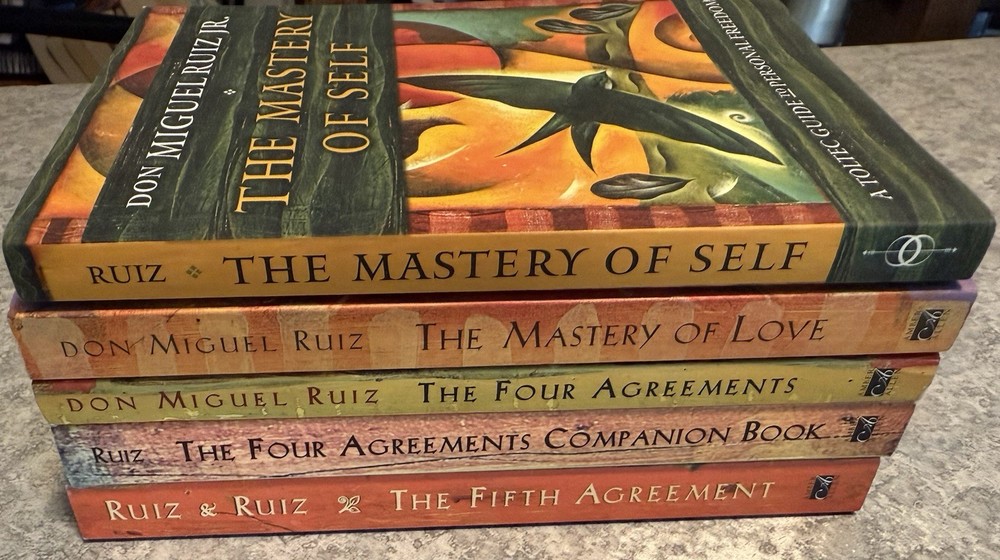 Lot Of 5 Don Miguel Ruiz Paperback Books Four Agreements, Mastery, Fifth