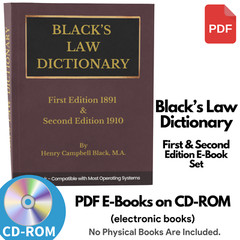 BLACK&rsquo;S LAW DICTIONARY, 1st Edition 1891 and 2nd Edition 1910 Law Book on CD-ROM