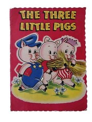 The Three Little Pigs Soft Cover 13×9.5&Prime; 1951 Printed In USA Whitman Publishing