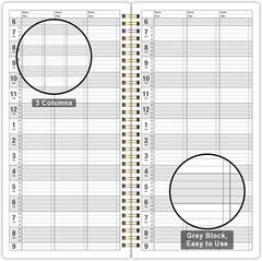 Salon Appointment Book – 15 Min Increments, 3 Cols, 200 Pages, 6.1 » X 11.54 »,