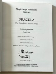 DRACULA: Universal Filmscript Series: First Edition Softbound Book 1990 #13