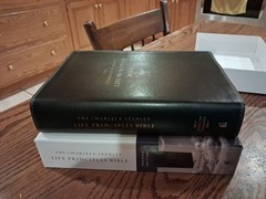 NASB Charles Stanley Life Principles Bible ~Retail $80 BLACK LEATHER SOFT 2nd Ed
