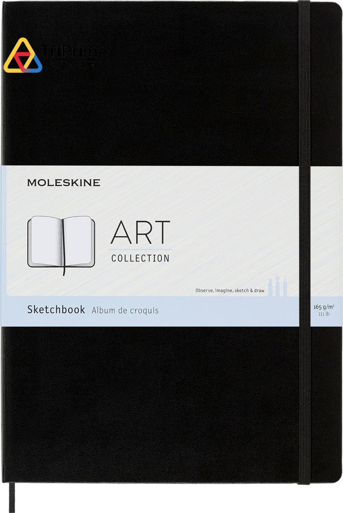 Moleskine Art Sketchbook, Hard Cover, A4 (8.25&Prime; 21.59 x 2.1 x 29.85 cm, Zwart