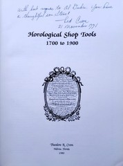 Horological Shop Tools: 1700 to 1900 Signed 1st Edition w/letter and Note 1980
