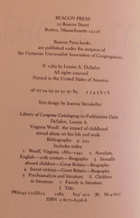 Biography VIRGINIA WOOLF Impact of Child Sexual Abuse by De Salvo 372 pages HCDJ