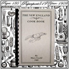 « 1909 » The New England Vintage Cook Book 180 Pages