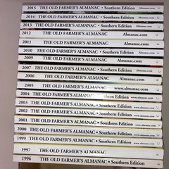 Old Farmer&rsquo;s Almanac lot of 18 years SC Robert Thomas Weather & Southern Edition