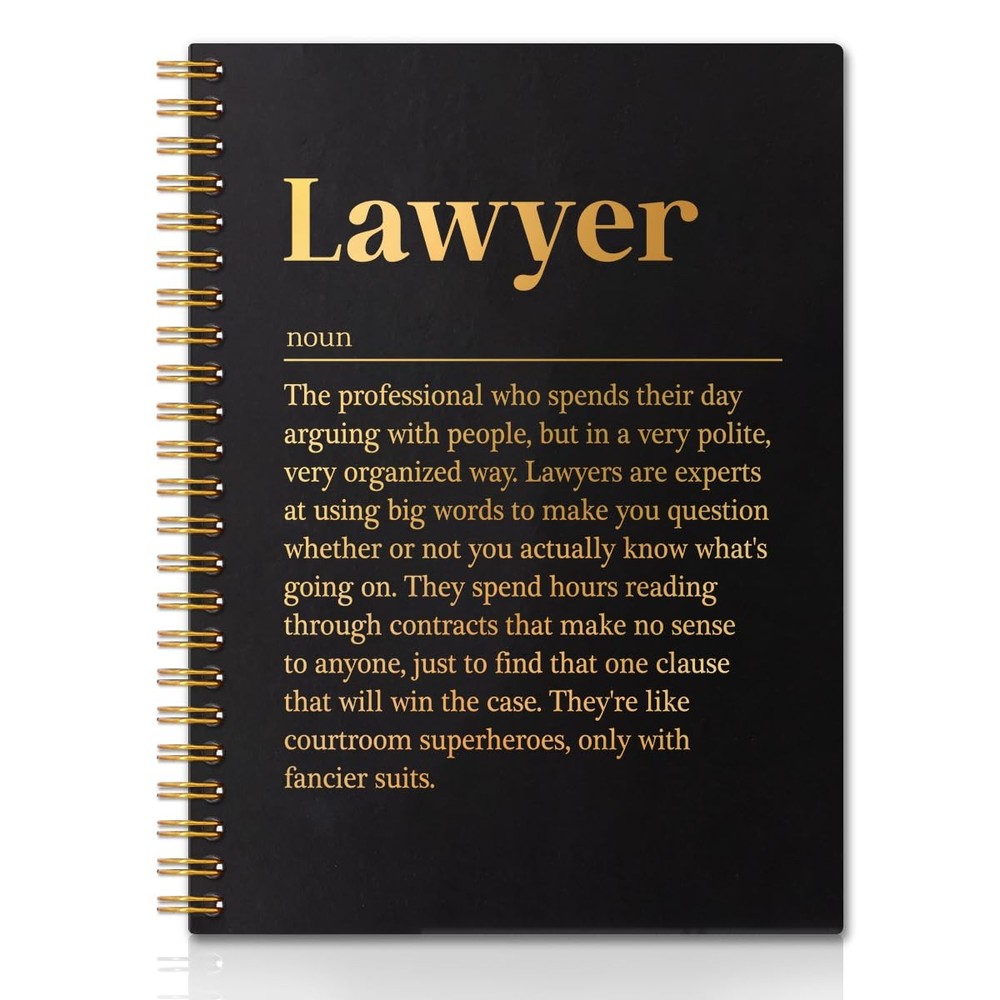 QYUVK Lawyer Definition Gold Foil Hardcover 160 Pages 5.9×8 inches, Black