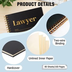 QYUVK Lawyer Definition Gold Foil Hardcover 160 Pages 5.9×8 inches, Black