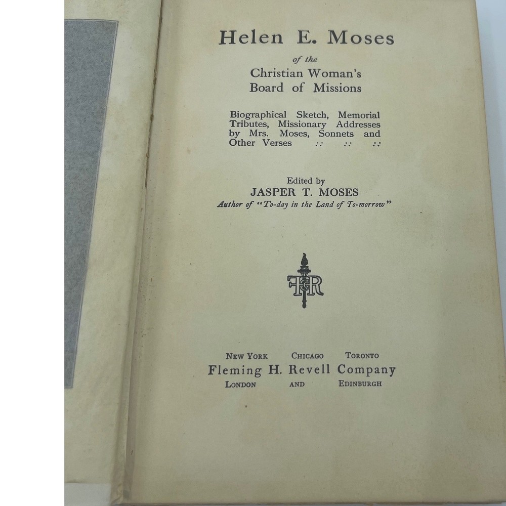Antique Religious Christian Woman&rsquo;s Board of Missions Book 1909 Helen Moses