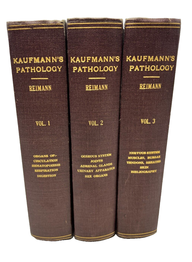 Pathology for Students and Practitioner&rsquo;s Volumes I, II, III by Kaufmann (1929,H