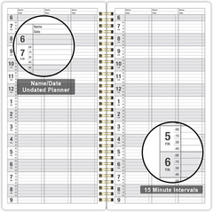 Salon Appointment Book – 15 Min Increments, 3 Cols, 200 Pages, 6.1 » X 11.54 »,