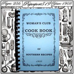 1908 Woman&rsquo;s Club Cook Book Of Southern Recipes 256 Pages