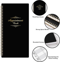 Salon Appointment Book – 15 Min Increments, 3 Cols, 200 Pages, 6.1 » X 11.54 »,
