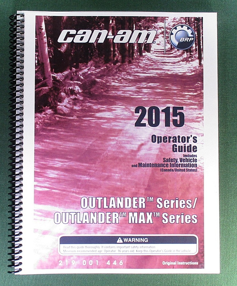 2015 Can-Am Outlander 500 Owner&rsquo;s Manual: 180 pages & protective Covers!