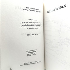 SIGNED Last Train to Berlin Hans Peter Marland WWII German POW Memoir