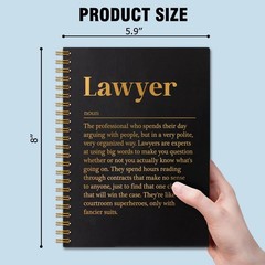 QYUVK Lawyer Definition Gold Foil Hardcover 160 Pages 5.9×8 inches, Black