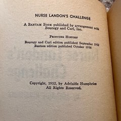 Nurse Landon&rsquo;s Challenge Medical Romance Paperback by Adelaide Humphries 1956
